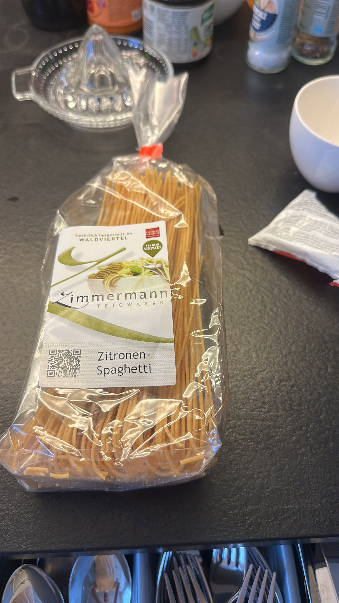 Packung Zitronen-Spaghetti